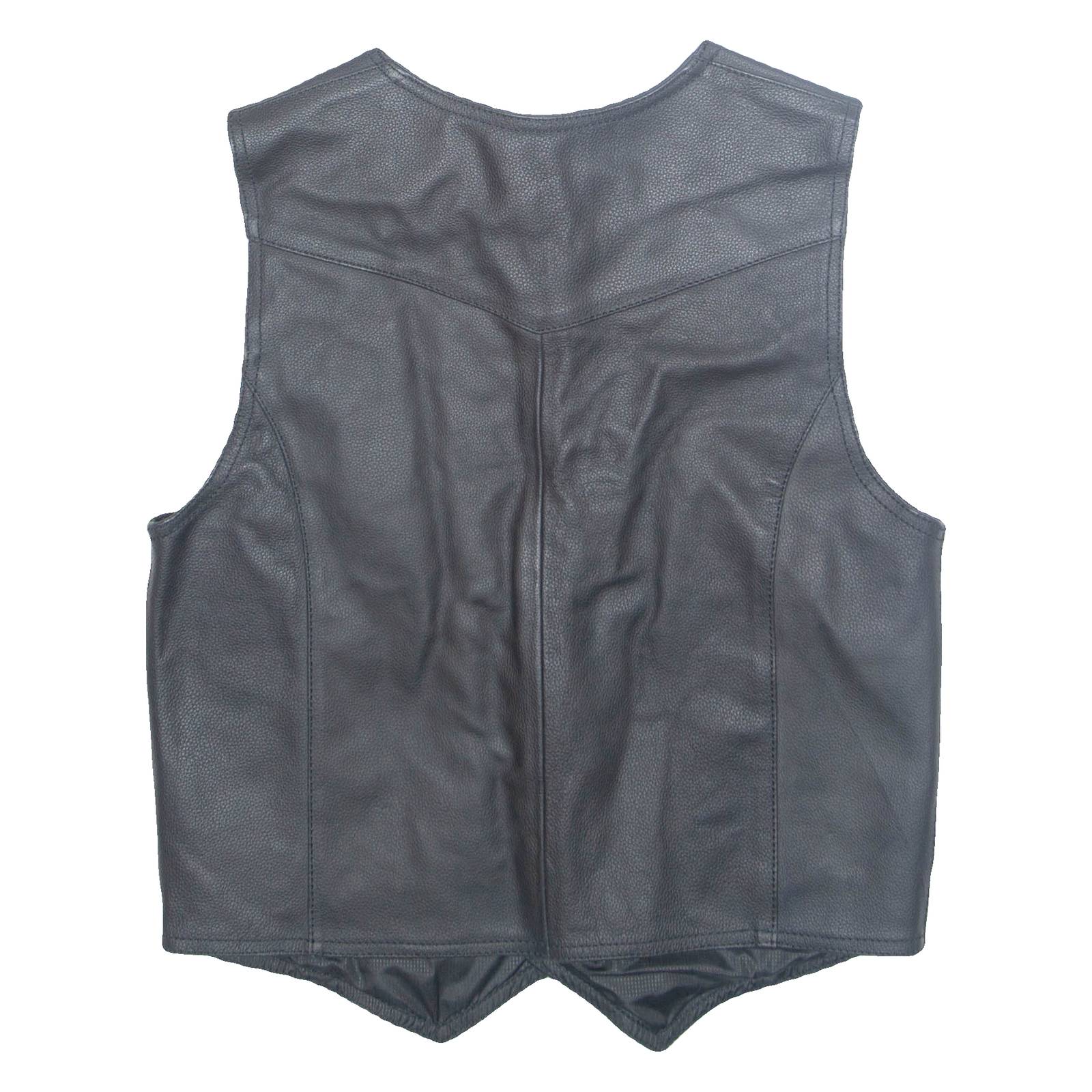 Mens Waistcoat Black Faux Leather S