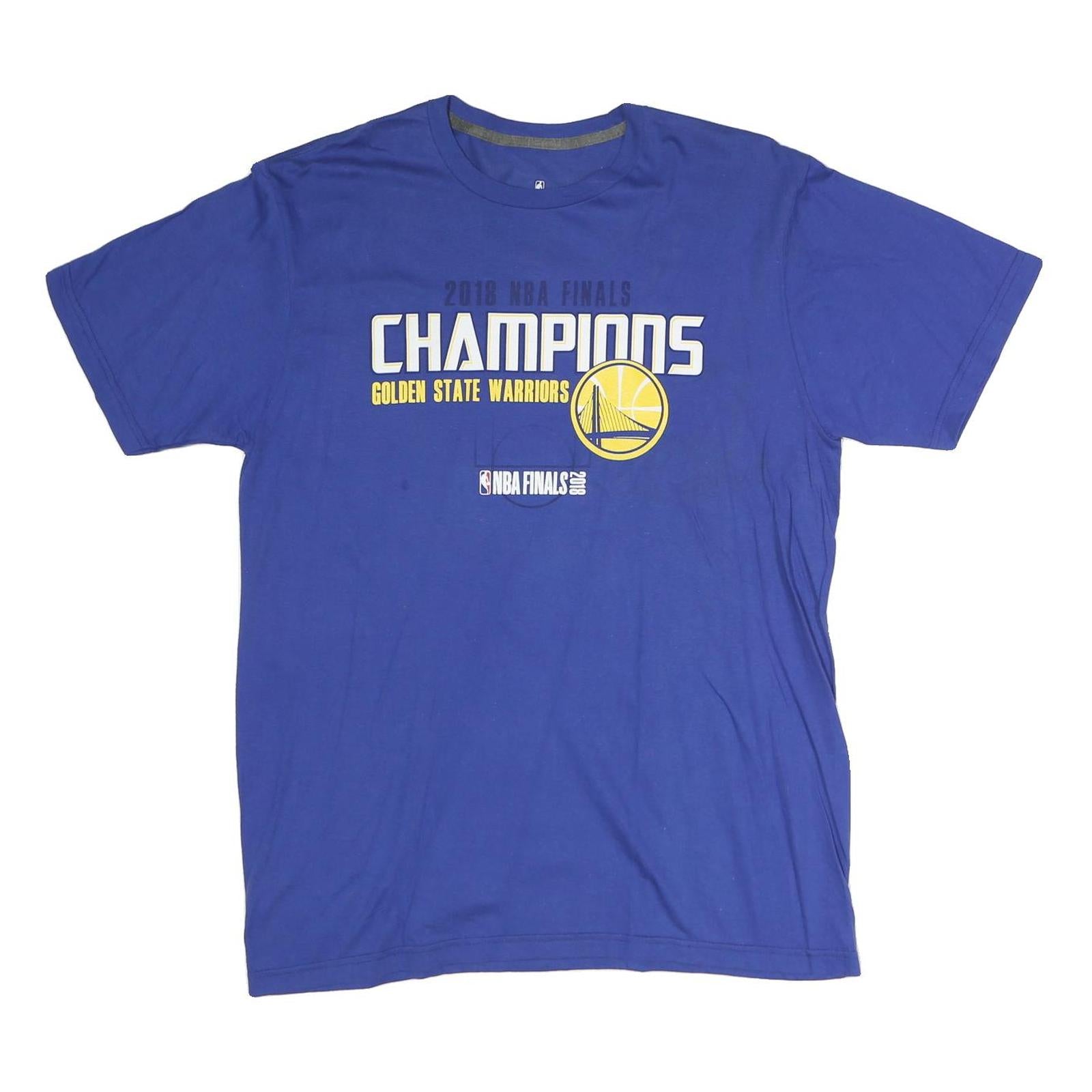 FANATICS Mens Blue 2018 NBA Finals Champions T-Shirt L Short Sleeve Crew Neck