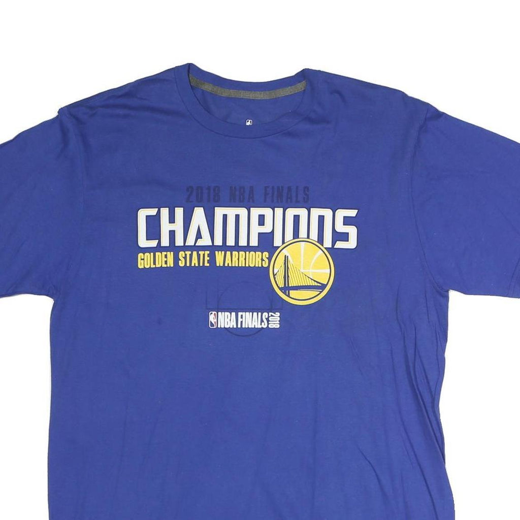 FANATICS Mens Blue 2018 NBA Finals Champions T-Shirt L Short Sleeve Crew Neck