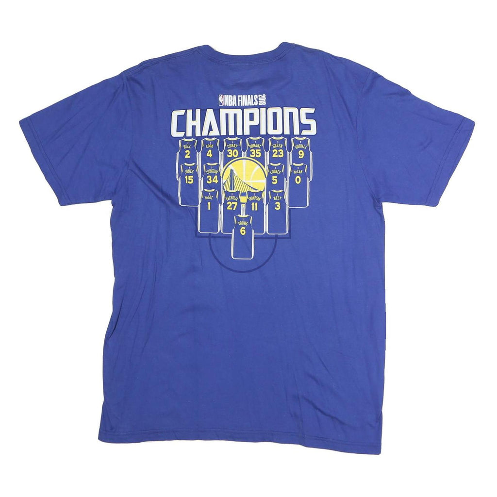 FANATICS Mens Blue 2018 NBA Finals Champions T-Shirt L Short Sleeve Crew Neck