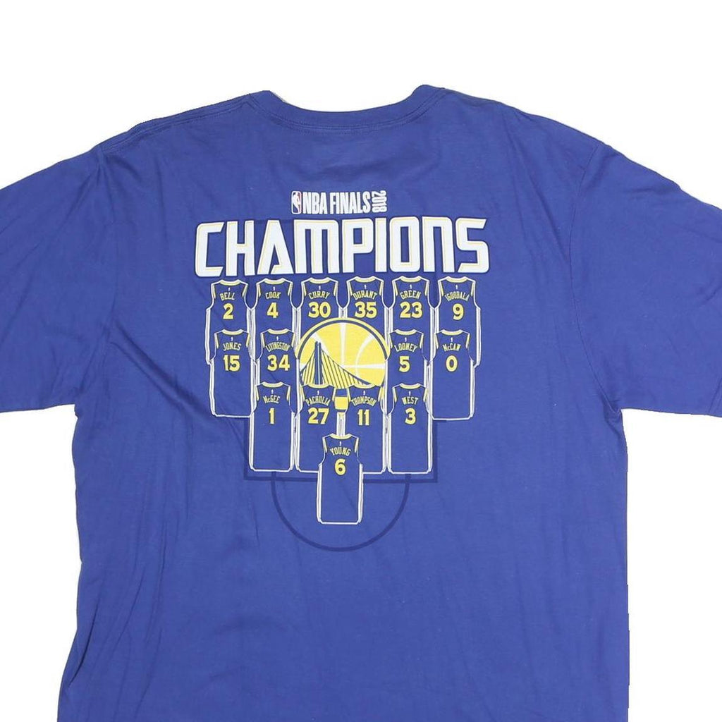 FANATICS Mens Blue 2018 NBA Finals Champions T-Shirt L Short Sleeve Crew Neck