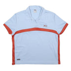 FILA Womens Blue & Red Polo Shirt L Performance Polyester Casual Short Sleeve