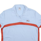 FILA Womens Blue & Red Polo Shirt L Performance Polyester Casual Short Sleeve