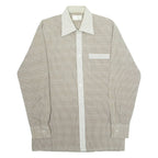 Mens Shirt Brown Check Long Sleeve L