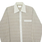 Mens Shirt Brown Check Long Sleeve L