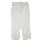 NAUTICA Mens Cotton Blend Beige Relaxed Straight Trousers W36 L30 Casual