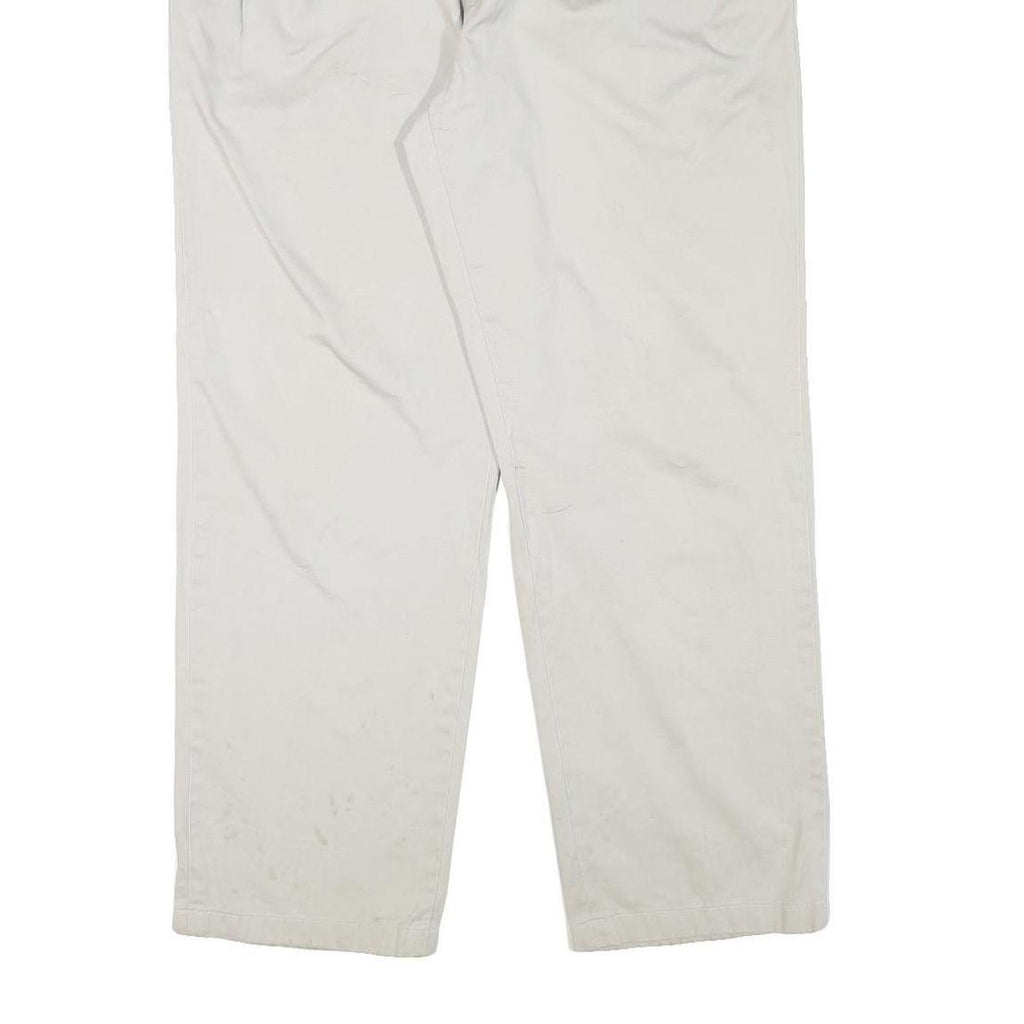 NAUTICA Mens Cotton Blend Beige Relaxed Straight Trousers W36 L30 Casual