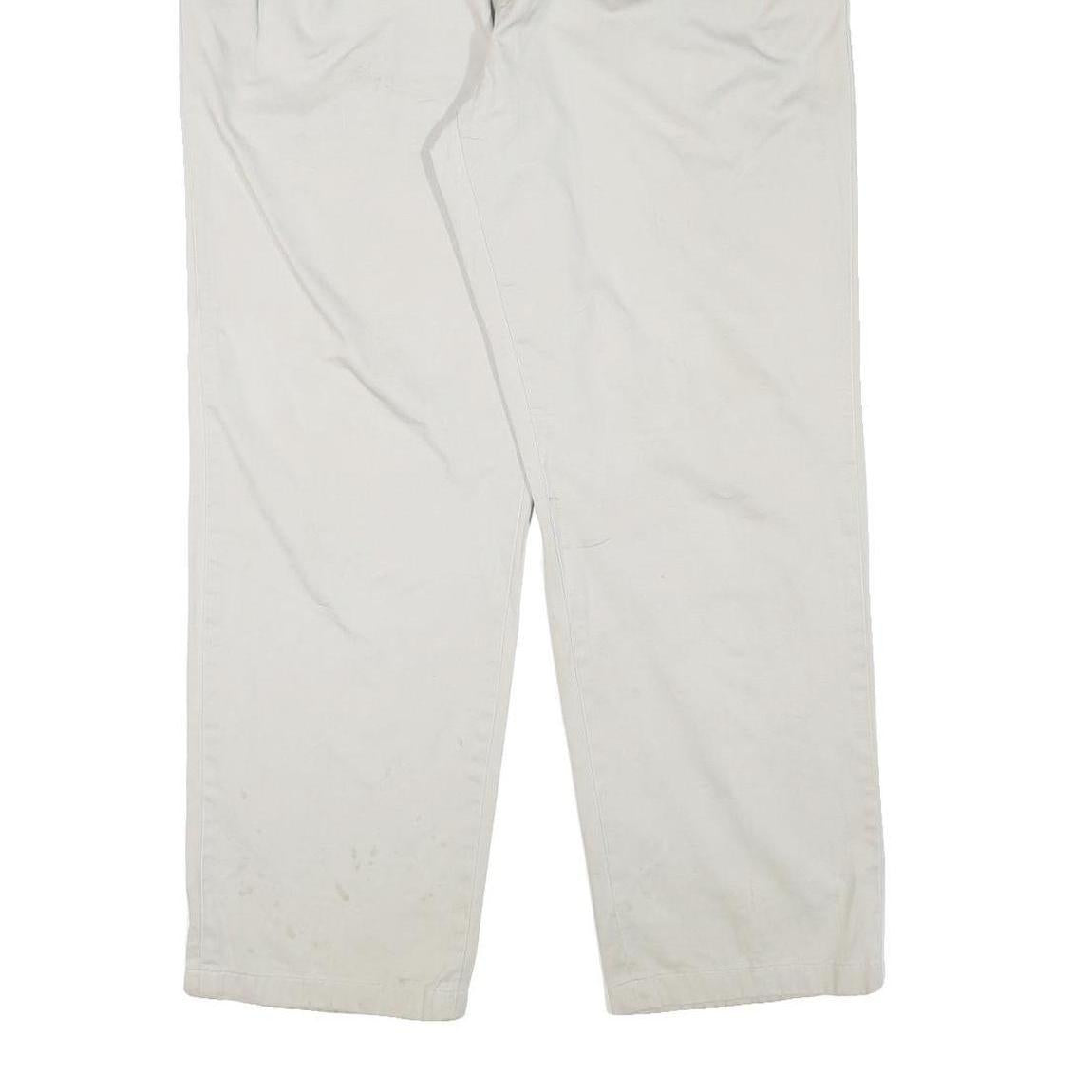 NAUTICA Mens Cotton Blend Beige Relaxed Straight Trousers W36 L30 Casual