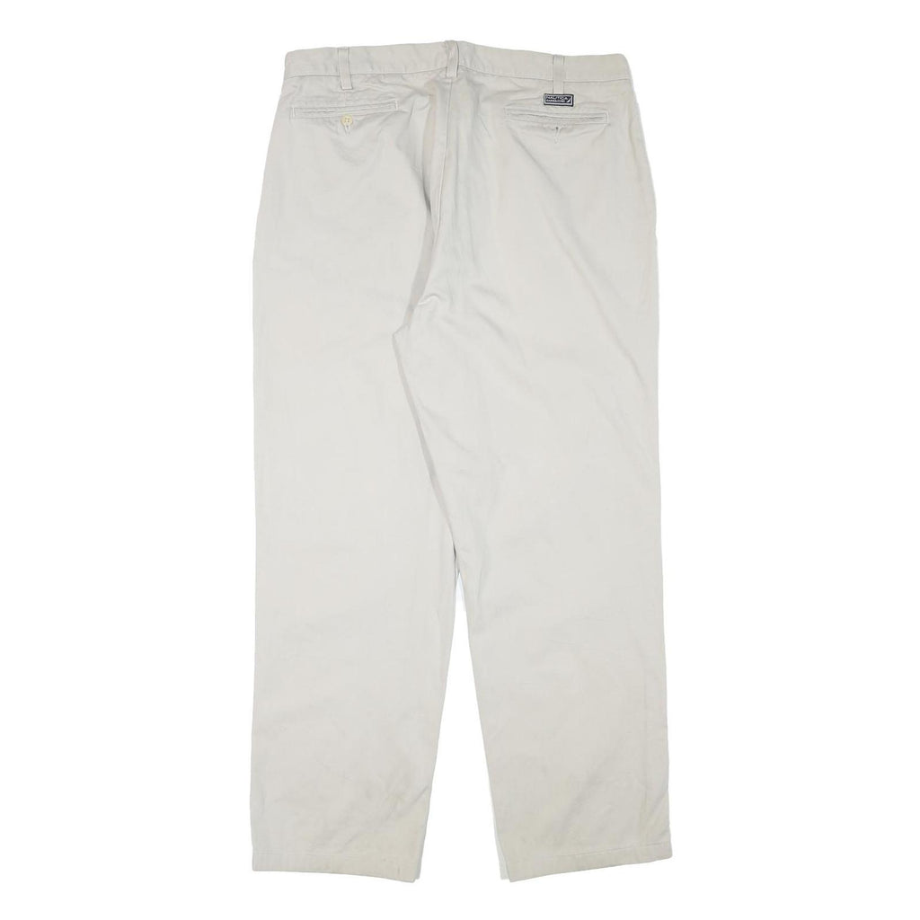 NAUTICA Mens Cotton Blend Beige Relaxed Straight Trousers W36 L30 Casual