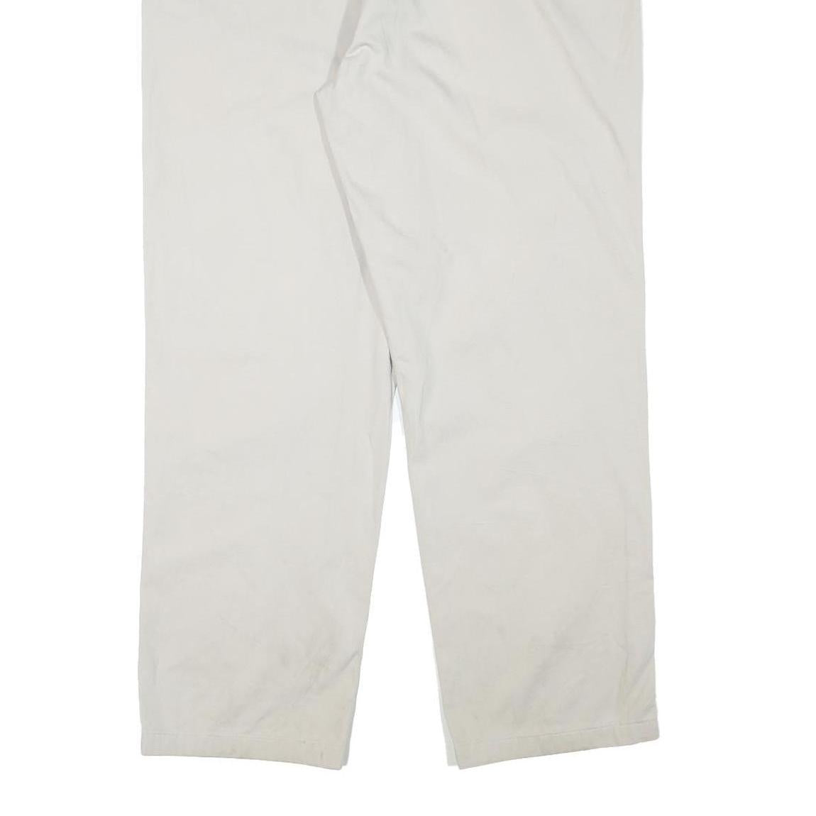 NAUTICA Mens Cotton Blend Beige Relaxed Straight Trousers W36 L30 Casual