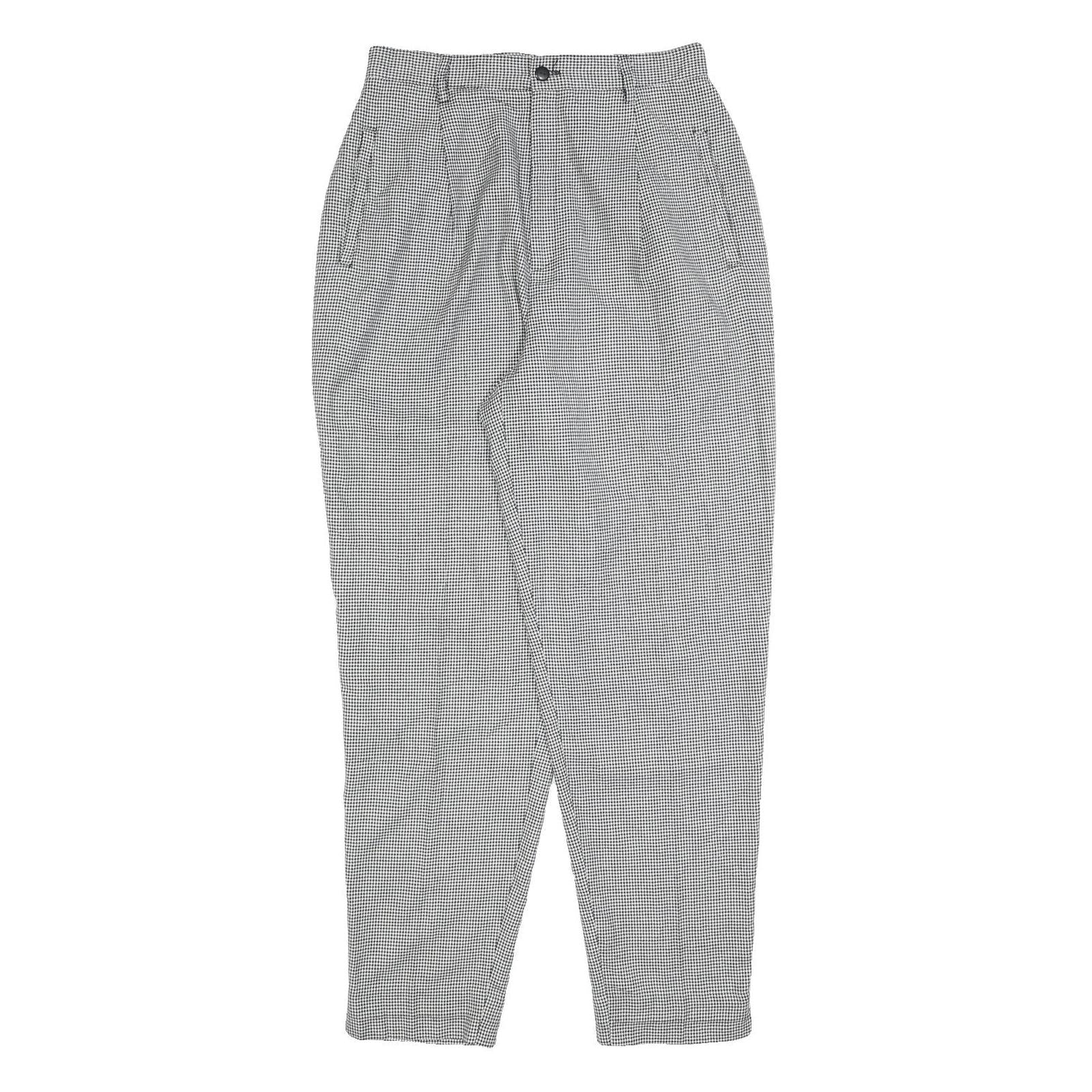 PAUL HARRIS Womens Regular Fit Black White Houndstooth Trousers W28 L28 Stylish