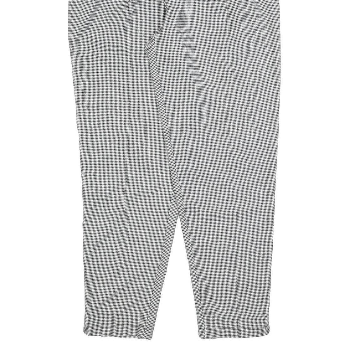 PAUL HARRIS Womens Regular Fit Black White Houndstooth Trousers W28 L28 Stylish