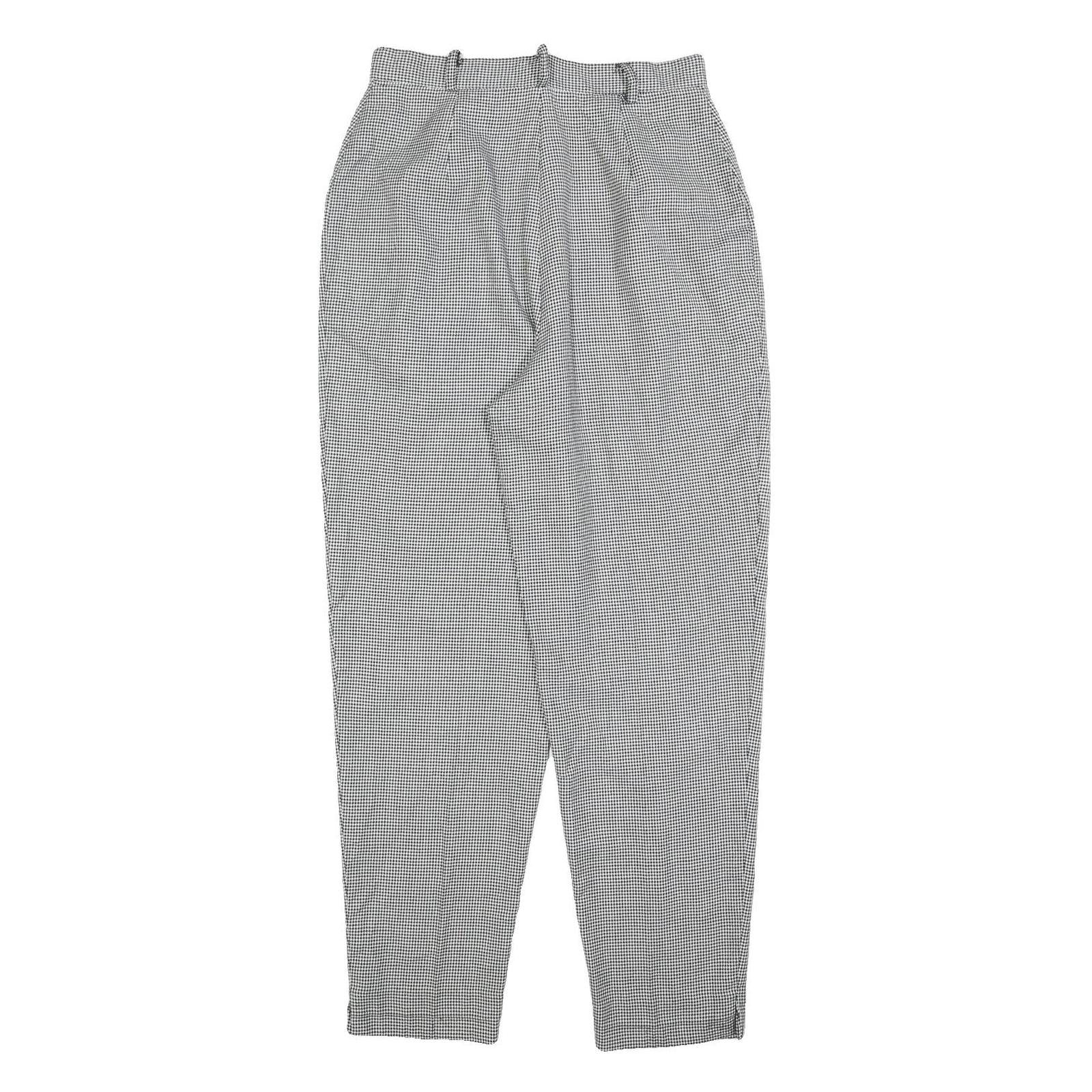 PAUL HARRIS Womens Regular Fit Black White Houndstooth Trousers W28 L28 Stylish