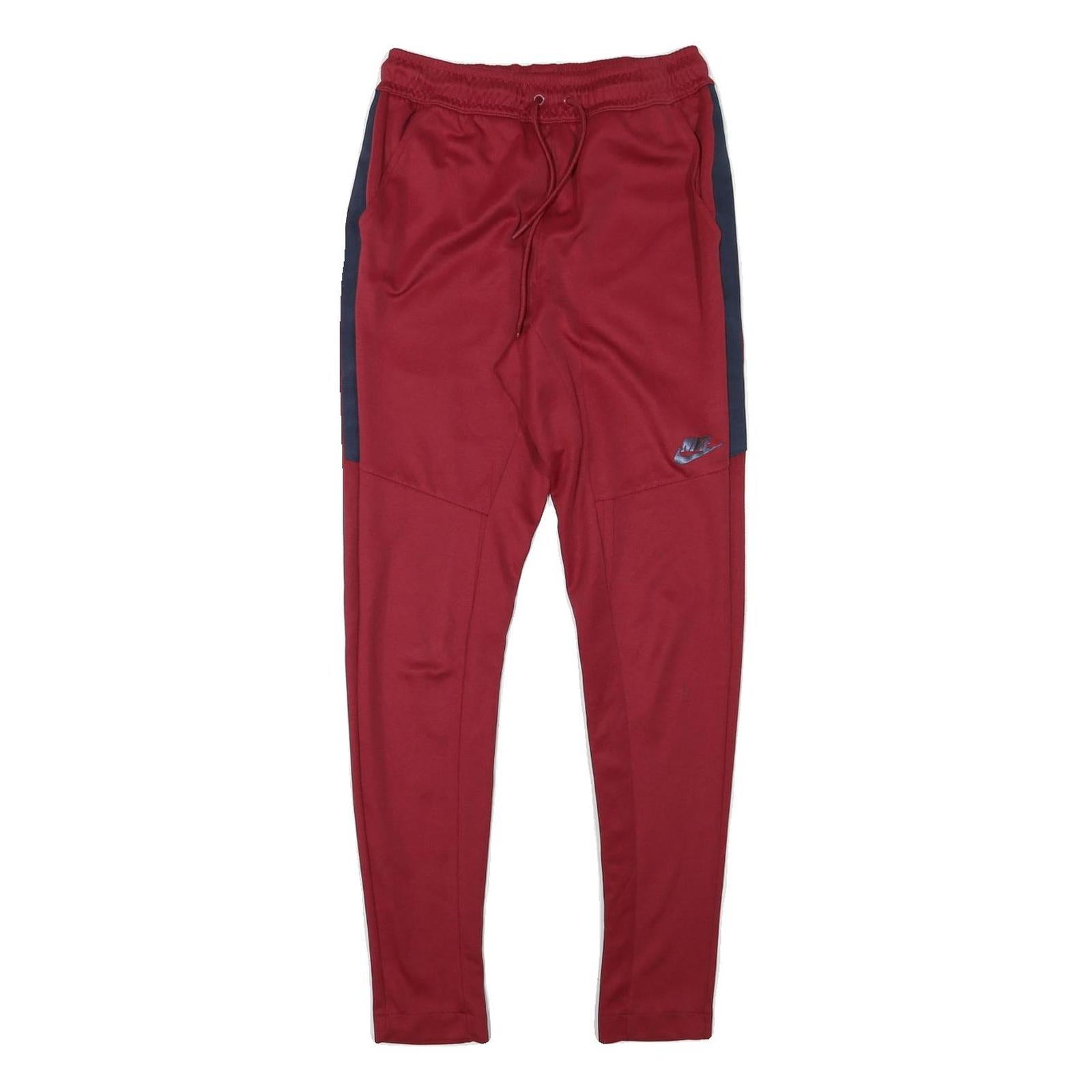 NIKE Mens Joggers Red & Navy Slim Tapered S W25 L29 Sportswear Casual