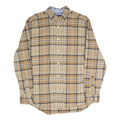 TOMMY HILFIGER Mens Beige & Brown Checked Shirt M Long Sleeve Cotton Blend