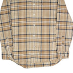 TOMMY HILFIGER Mens Beige & Brown Checked Shirt M Long Sleeve Cotton Blend