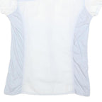 GUESS Womens White & Light Blue Shirt L Cotton Blend Summer Casual