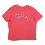 ST JOHNS BAY Womens Red USA Graphic T-Shirt XL Short Sleeve Crew Neck Cotton