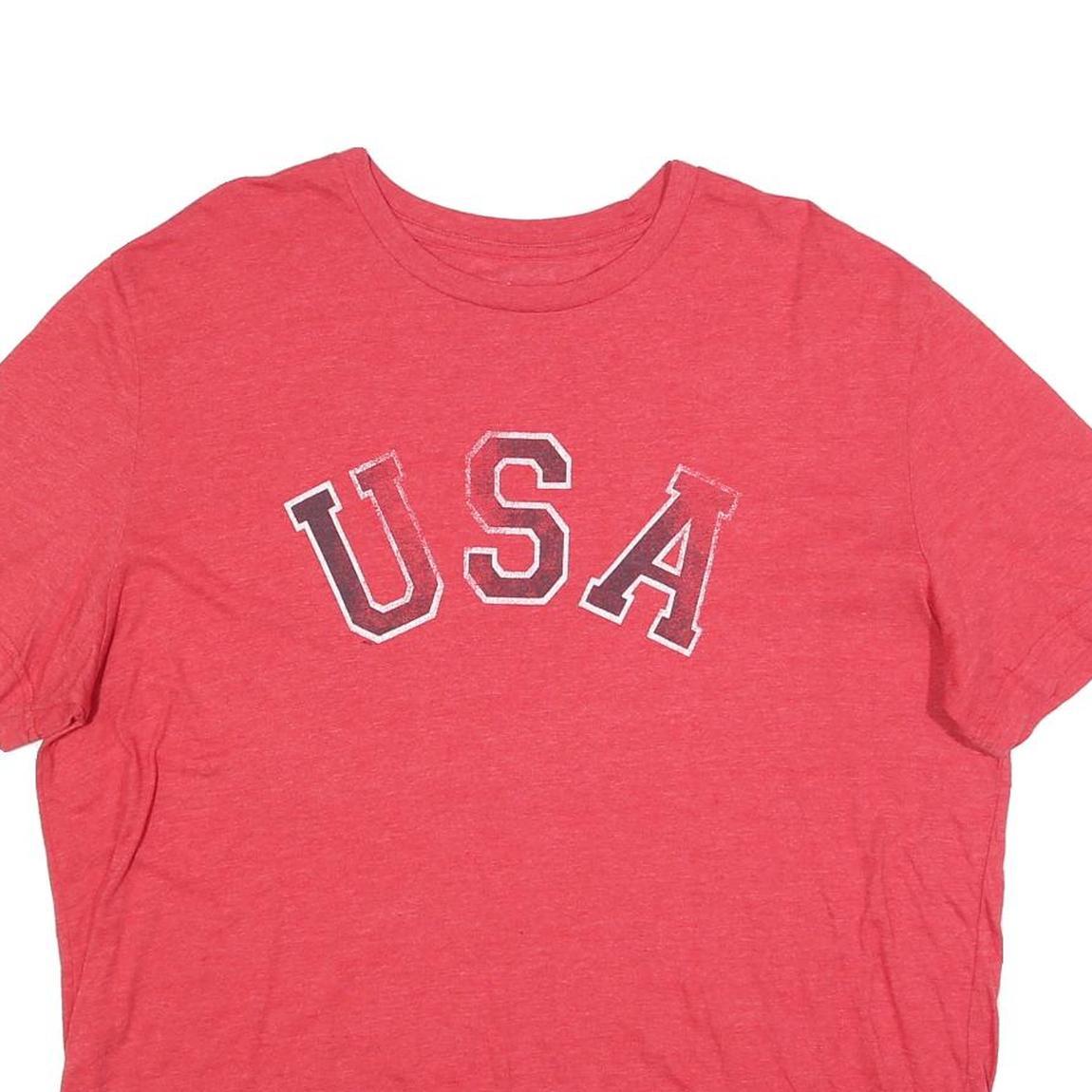 ST JOHNS BAY Womens Red USA Graphic T-Shirt XL Short Sleeve Crew Neck Cotton