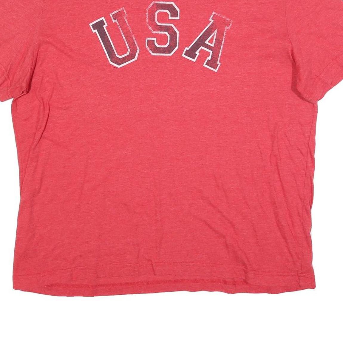 ST JOHNS BAY Womens Red USA Graphic T-Shirt XL Short Sleeve Crew Neck Cotton