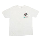 ONEITA Mens White Ski The Legend Graphic T-Shirt L Short Sleeve Crew Neck Casual