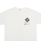 ONEITA Mens White Ski The Legend Graphic T-Shirt L Short Sleeve Crew Neck Casual