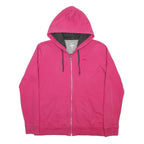 NIKE Womens Pink Full Zip Hoodie XL Cotton Blend Casual Sweatshirt