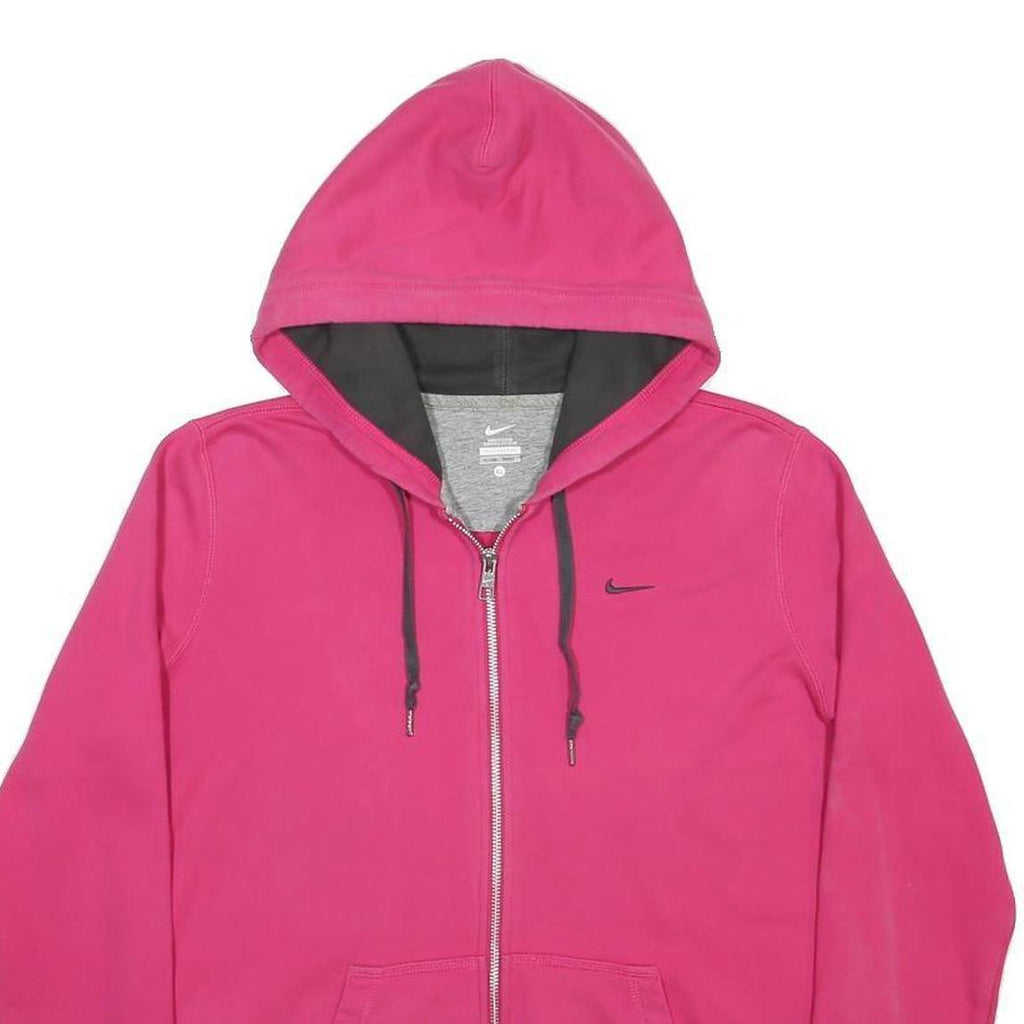 NIKE Womens Pink Full Zip Hoodie XL Cotton Blend Casual Sweatshirt