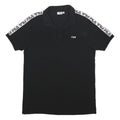 FILA Mens Black & White Logo Tape Short Sleeve Cotton Polo Shirt L