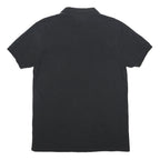 FILA Mens Black & White Logo Tape Short Sleeve Cotton Polo Shirt L