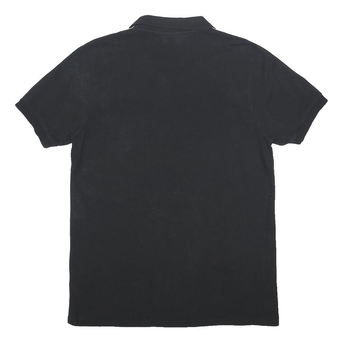 FILA Mens Black & White Logo Tape Short Sleeve Cotton Polo Shirt L