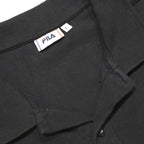 FILA Mens Black & White Logo Tape Short Sleeve Cotton Polo Shirt L