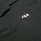 FILA Mens Black & White Logo Tape Short Sleeve Cotton Polo Shirt L