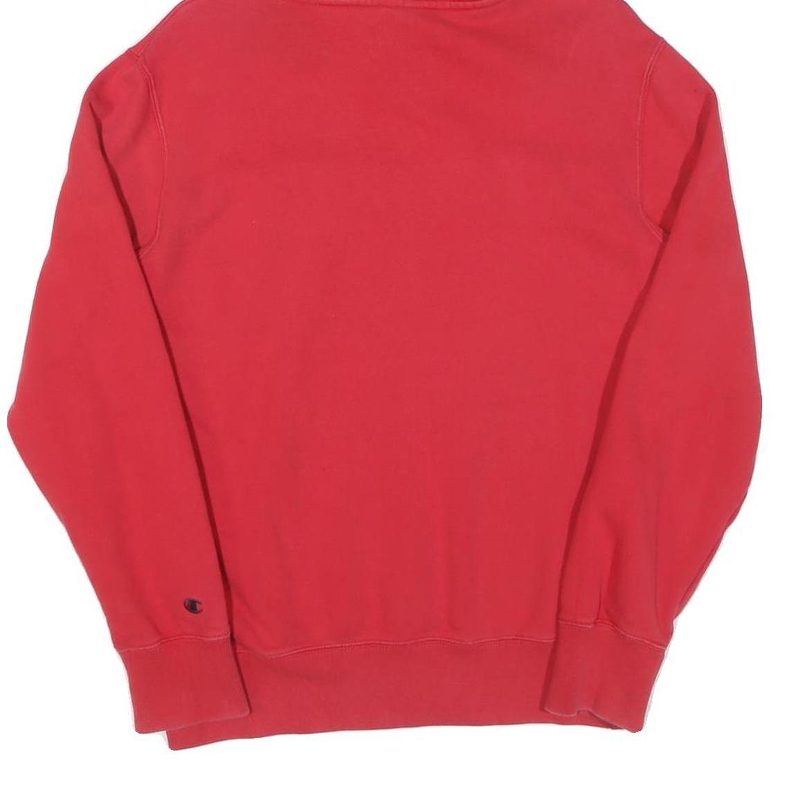 CHAMPION Womens Red Pullover Hoodie M Classic Logo Cotton Sweatshirt