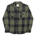 LEVI'S Mens Green & Black Check Cotton Shirt S Casual Long Sleeve Classic