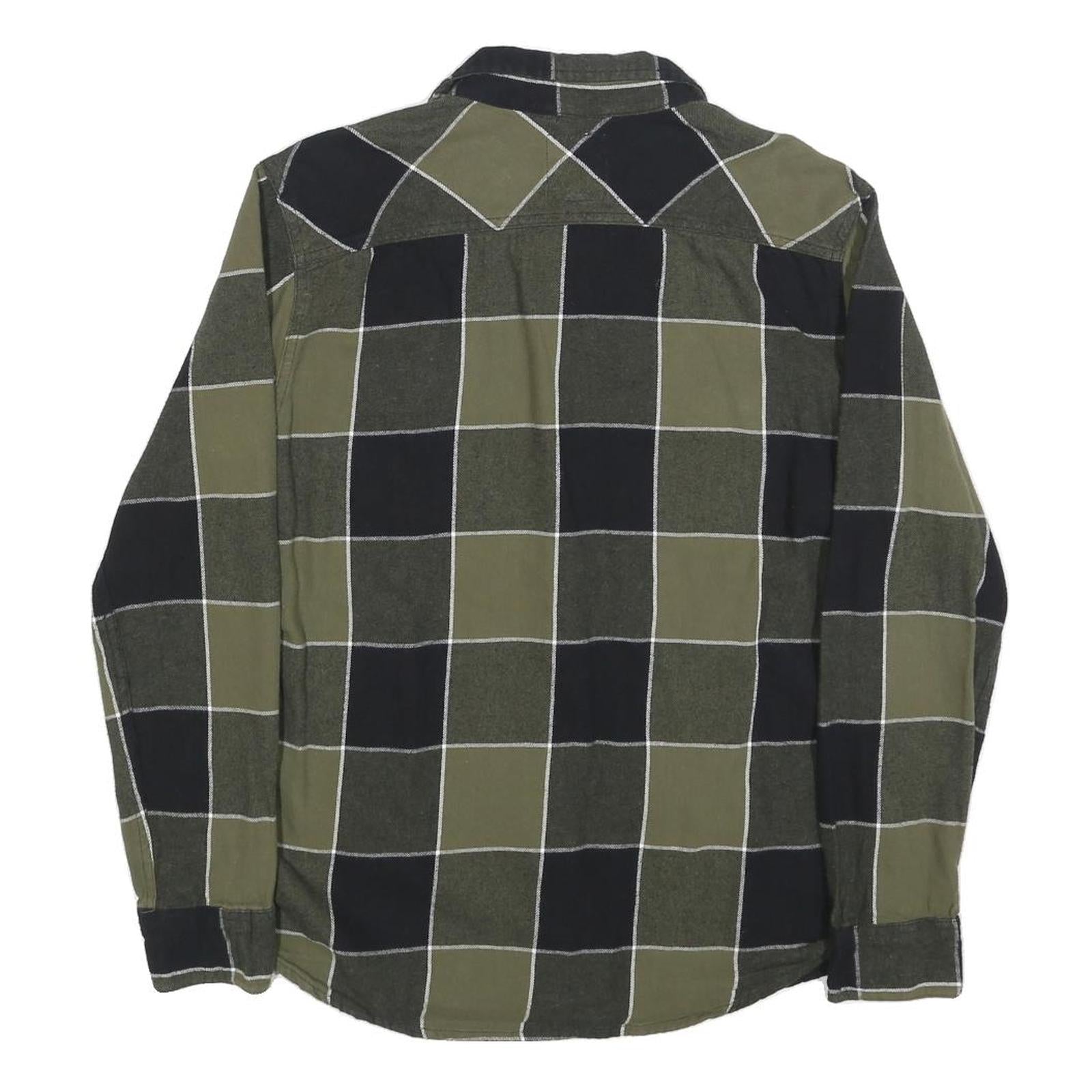 LEVI'S Mens Green & Black Check Cotton Shirt S Casual Long Sleeve Classic