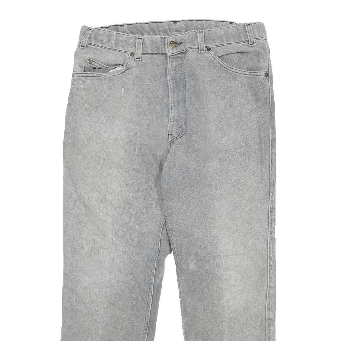 LEVI'S Mens Jeans Grey Slim Straight Denim Medium W36 L30 Classic Style
