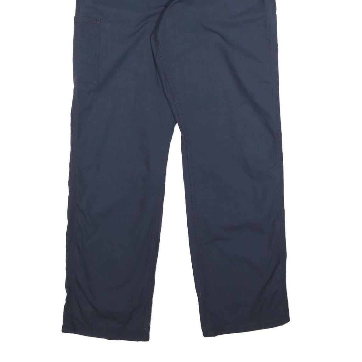 CARHARTT Mens Cotton Blend Navy Loose Straight Trousers W35 L34 Workwear Zip