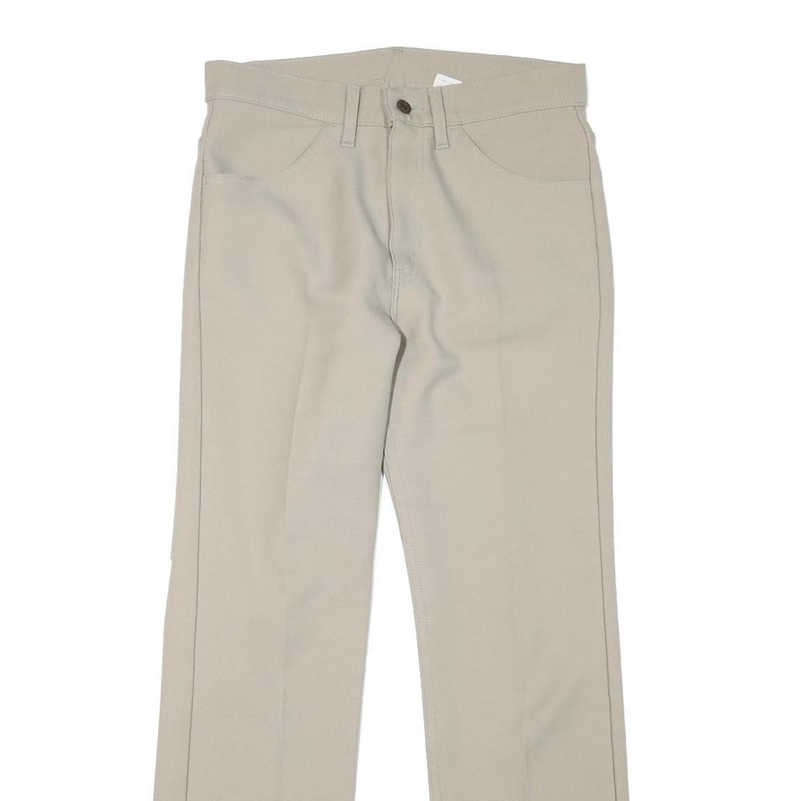 LEVI'S Mens Beige Regular Straight Trousers W30 L29 Classic Zip Polyester
