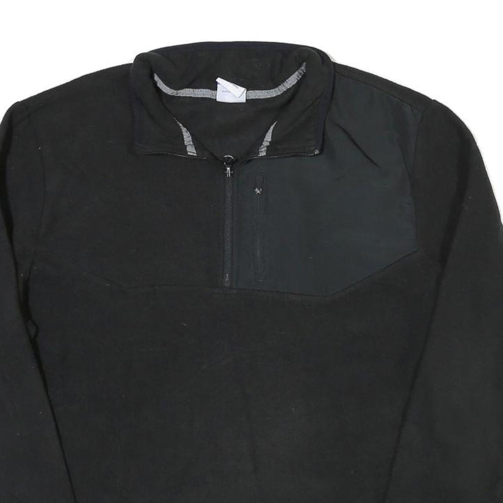STARTER Mens Black Polyester Blend Zip Jacket L Fleece Plain Casual Outerwear