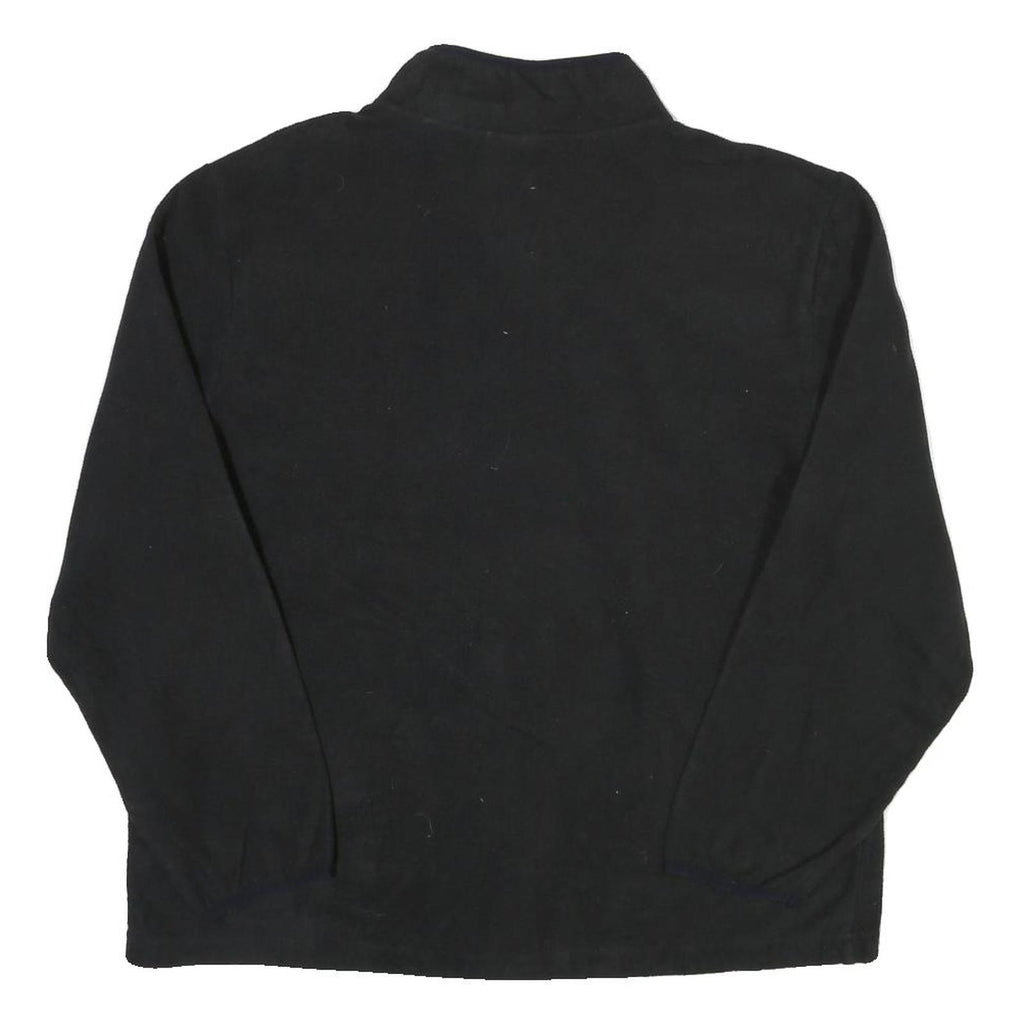 STARTER Mens Black Polyester Blend Zip Jacket L Fleece Plain Casual Outerwear