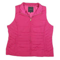 TALBOTS Womens Pink Jacket XL Polyester Puffer Zip Sleeveless Casual Outerwear