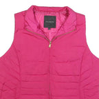 TALBOTS Womens Pink Jacket XL Polyester Puffer Zip Sleeveless Casual Outerwear