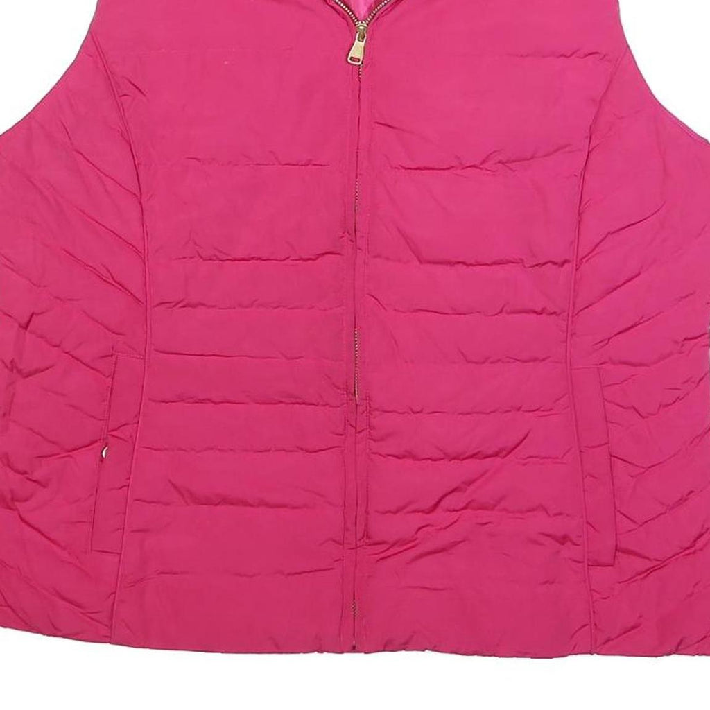 TALBOTS Womens Pink Jacket XL Polyester Puffer Zip Sleeveless Casual Outerwear