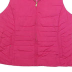 TALBOTS Womens Pink Jacket XL Polyester Puffer Zip Sleeveless Casual Outerwear