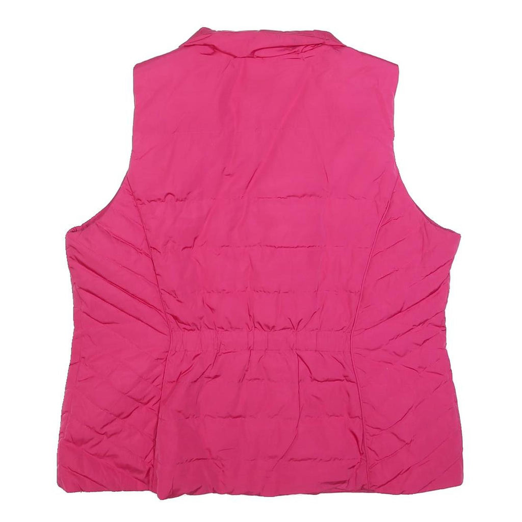 TALBOTS Womens Pink Jacket XL Polyester Puffer Zip Sleeveless Casual Outerwear