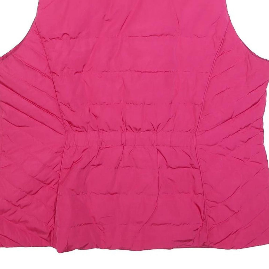 TALBOTS Womens Pink Jacket XL Polyester Puffer Zip Sleeveless Casual Outerwear