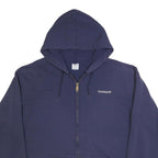 CARHARTT Mens Navy Blue Zip Hoodie XL Cotton Blend Workwear Casual Zip-Up
