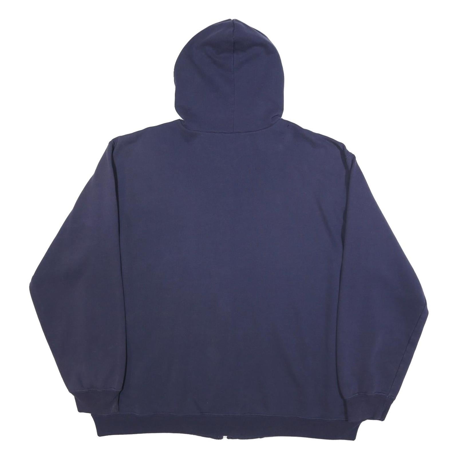 CARHARTT Mens Navy Blue Zip Hoodie XL Cotton Blend Workwear Casual Zip-Up