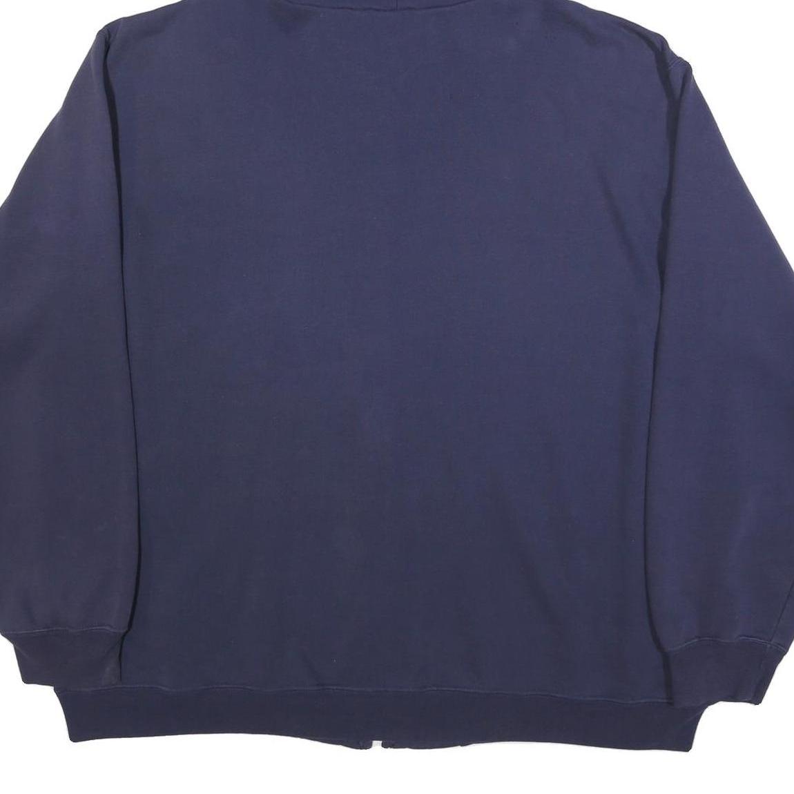 CARHARTT Mens Navy Blue Zip Hoodie XL Cotton Blend Workwear Casual Zip-Up